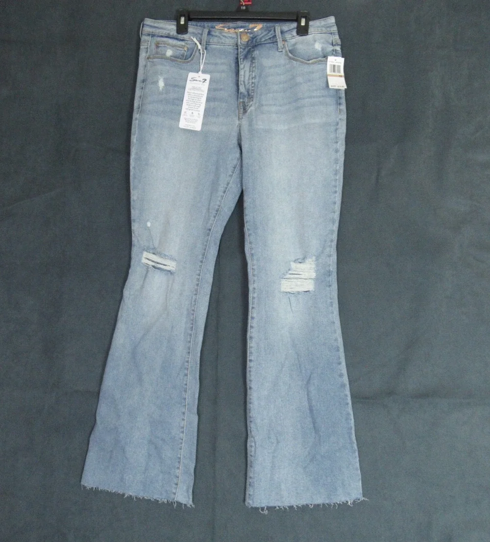 Seven7 Jeans Womens Size 12 Blue Felicity High Rise Slim Flare Enchanted NWT